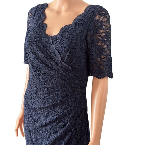 DECODE 1.8 Navy Lace Glitter Gown Size 8 - Picture 6 of 15
